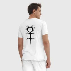 Мужская пижама с белой футболкой хлопок Ghostemane mercury black на спине - фото 4