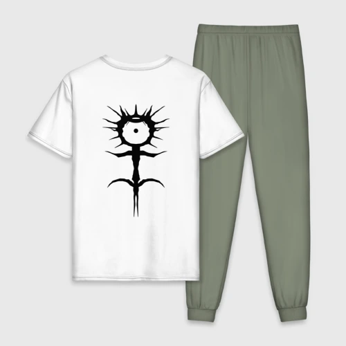 Мужская пижама с белой футболкой хлопок Ghostemane mercury black на спине