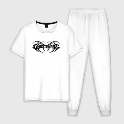 Мужская пижама с белой футболкой хлопок Ghostemane mercury black на спине