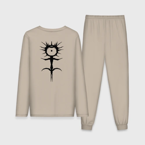 Мужская пижама с лонгсливом хлопок Ghostemane mercury black на спине