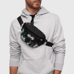 Поясная сумка 3D Ghostemane glitch fire  - фото 2