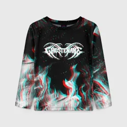 Детский лонгслив 3D Ghostemane glitch fire 
