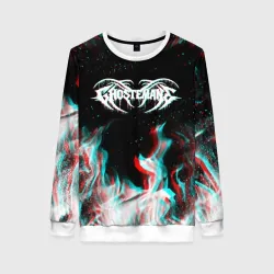 Женский свитшот 3D Ghostemane glitch fire 