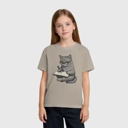 Детская футболка хлопок Доктор кот, психолог - фото 2