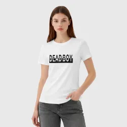 Женская футболка хлопок Bones deadboy black white - фото 2