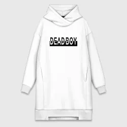Платье-худи хлопок Bones deadboy black white