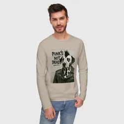 Мужской лонгслив хлопок Dalmatian is punk - motto - фото 2