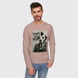 Мужской лонгслив хлопок Dalmatian is punk - motto - фото 2
