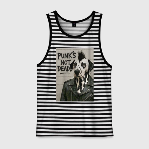 Мужская майка хлопок Dalmatian is punk - motto
