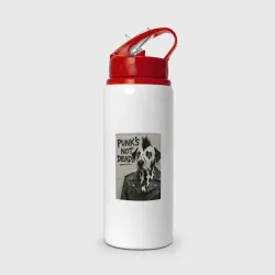 Бутылка для воды с трубочкой Dalmatian is punk - motto