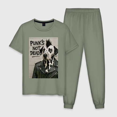 Мужская пижама хлопок Dalmatian is punk - motto