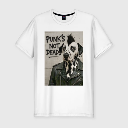 Мужская футболка хлопок Slim Dalmatian is punk - motto