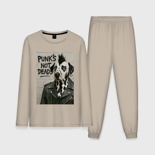 Мужская пижама с лонгсливом хлопок Dalmatian is punk - motto