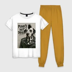 Женская пижама с белой футболкой хлопок Dalmatian is punk - motto