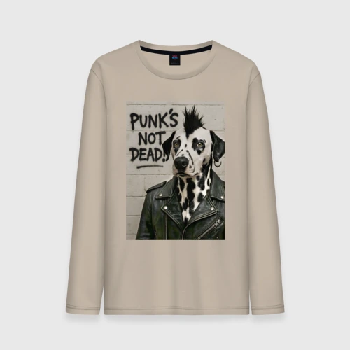 Мужской лонгслив хлопок Dalmatian is punk - motto