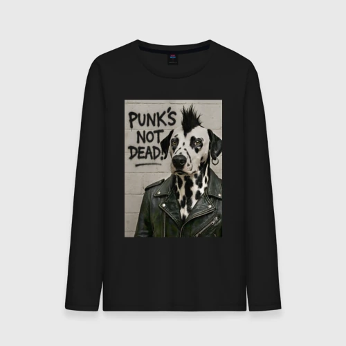 Мужской лонгслив хлопок Dalmatian is punk - motto