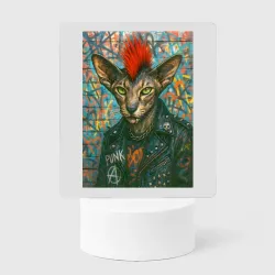Светильник-ночник Oriental cat - punk's not dead motto