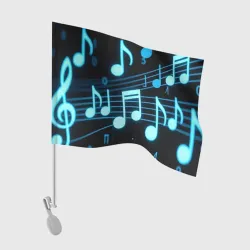Флаг для автомобиля Музыкальные ноты