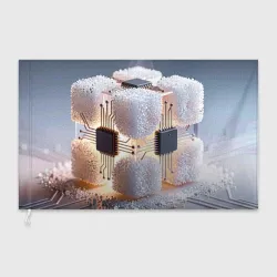 Флаг 3D Микросхема в кубе сахара