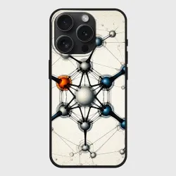 Чехол силиконовый для Apple iPhone 15 Pro матовый Молекулярная структура