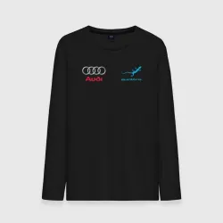 Мужской лонгслив хлопок Audi quattro logo ящерица синий 