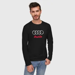 Мужской лонгслив хлопок Audi логотип - фото 2