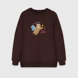 Женский свитшот oversize без начеса хлопок Волшебный ленивец