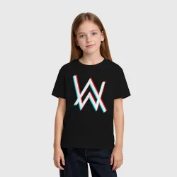 Детская футболка хлопок Alan Walker glitch neon - фото 2