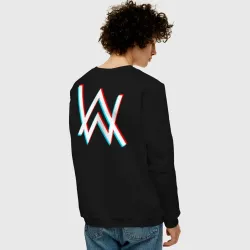 Мужской свитшот хлопок Alan Walker glitch на спине - фото 2