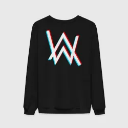Мужской свитшот хлопок Alan Walker glitch на спине