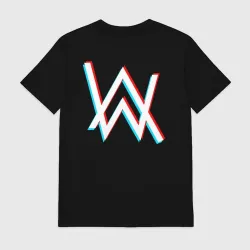 Мужская футболка хлопок Alan Walker glitch на спине