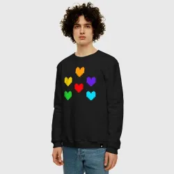 Мужской свитшот хлопок Undertale hearts love - фото 2