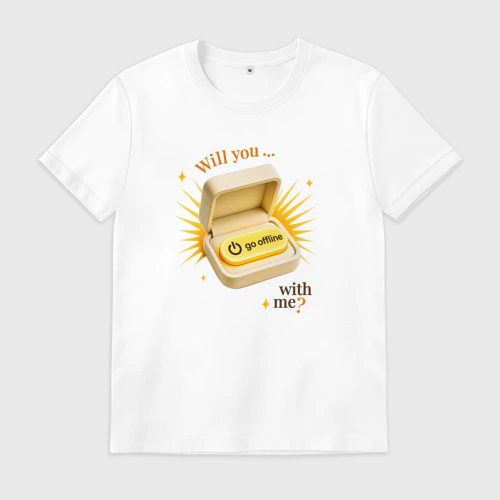 Мужская футболка хлопок Go offline with me
