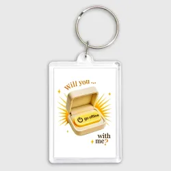 Брелок прямоугольный 35*50 Will you go offline with me