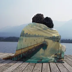 Плед 3D Вид на гавань - фото 3