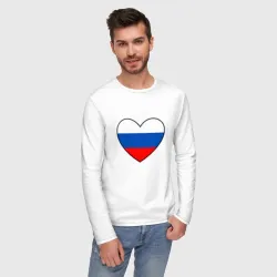 Мужской лонгслив хлопок Я люблю Россию - фото 2