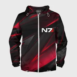 Мужская ветровка 3D Mass Effect красная  броня N7 