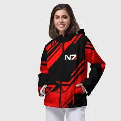 Женская ветровка 3D Mass Effect N7 red geometry cyber sport lines - фото 2