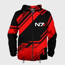 Мужская ветровка 3D Mass Effect N7 red geometry cyber sport lines