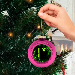 Ёлочный шар стеклянный/пластиковый Майнкрафт токсичный Крипер брызги - фото 2