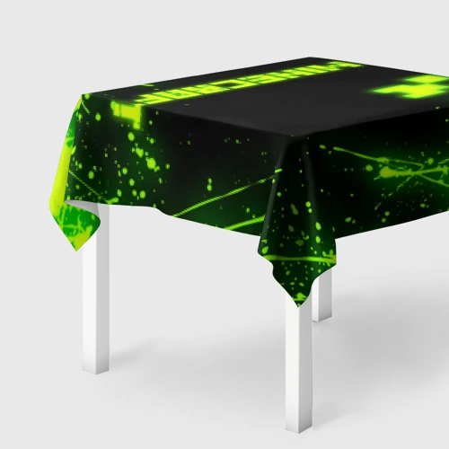 Скатерть 3D Майнкрафт токсичный Крипер брызги