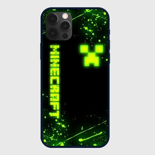 Чехол для iPhone 12 Pro Майнкрафт токсичный Крипер брызги