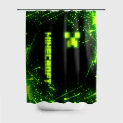 Штора 3D для ванной Майнкрафт токсичный Крипер брызги