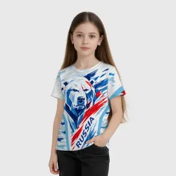 Детская футболка 3D Медведь из России - фото 2