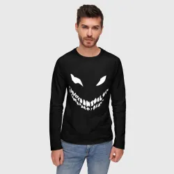 Мужской лонгслив 3D Disturbed demon white face - фото 2