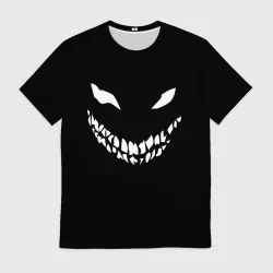 Мужская футболка 3D Disturbed demon white face