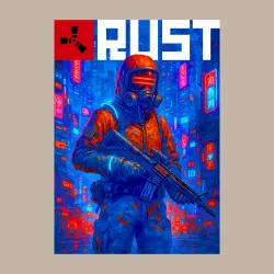 Мужской свитшот хлопок Rus - cyberpunk neon glow - фото 2