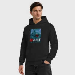 Мужская толстовка хлопок Shark skin - video game Rust cyberpunk - фото 2