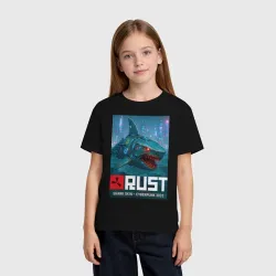 Детская футболка хлопок Shark skin - video game Rust cyberpunk - фото 2