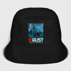Мужская панама хлопок Shark skin - video game Rust cyberpunk